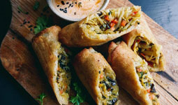 Pair of vegetable spring rolls